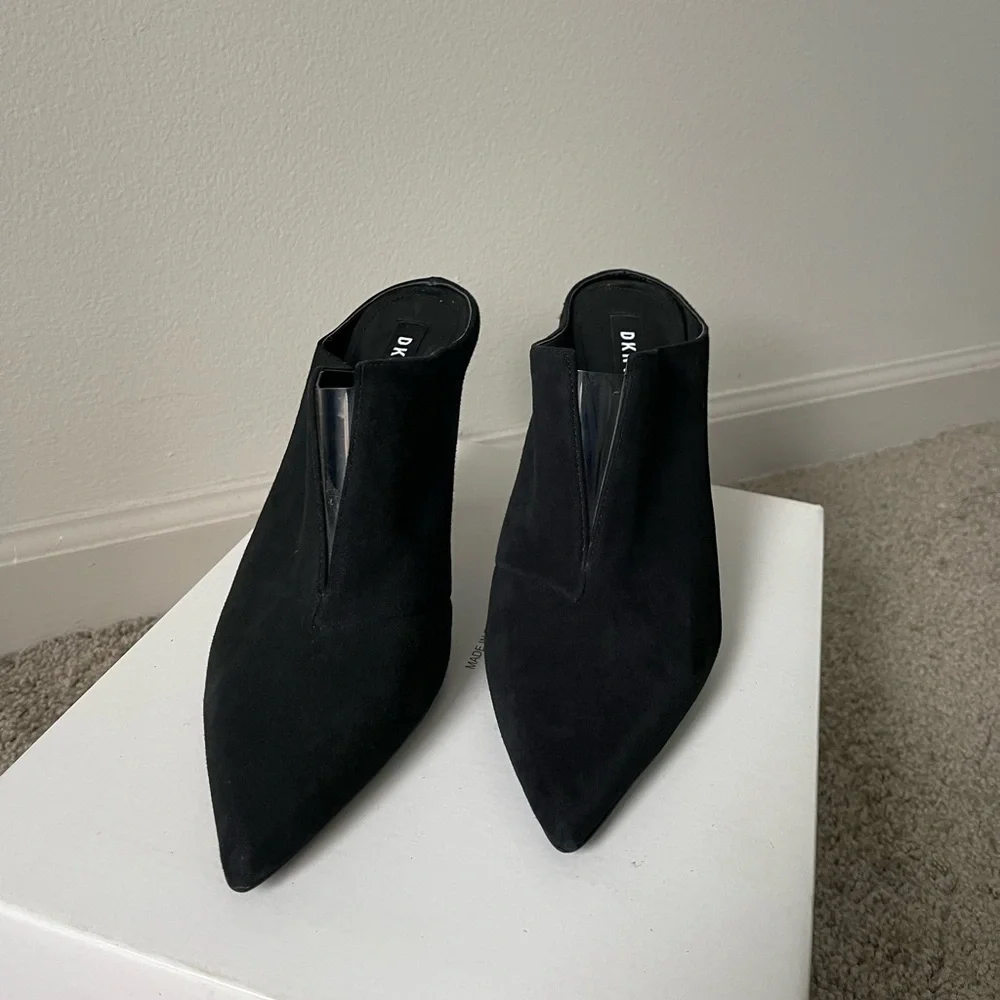 DKNY Dacey Mule Pump Black Clear Women's Office Career Bussines SIze 8 - Picture 2 of 11